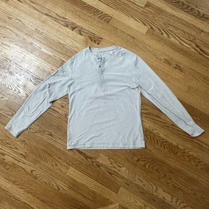 Lululemon Surge Long Sleeve Henley - Heathered Silver Spoon